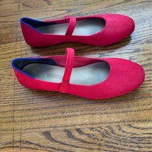 Red Mary Jane Flats